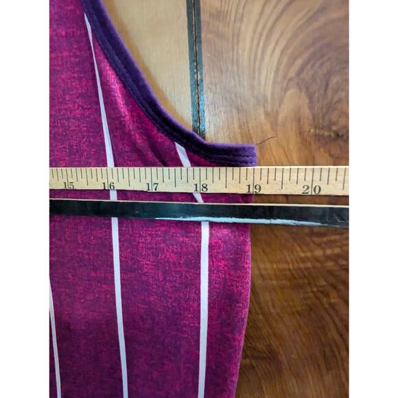 Lularoe Tank Top Plus Size 3X XXX Pullover Shirt Purple White Sleeveless Cami - Picture 5 of 7